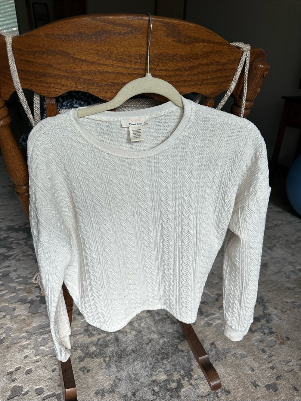 URBAN Romantics Ivory Cable Knit Crewneck Sweater